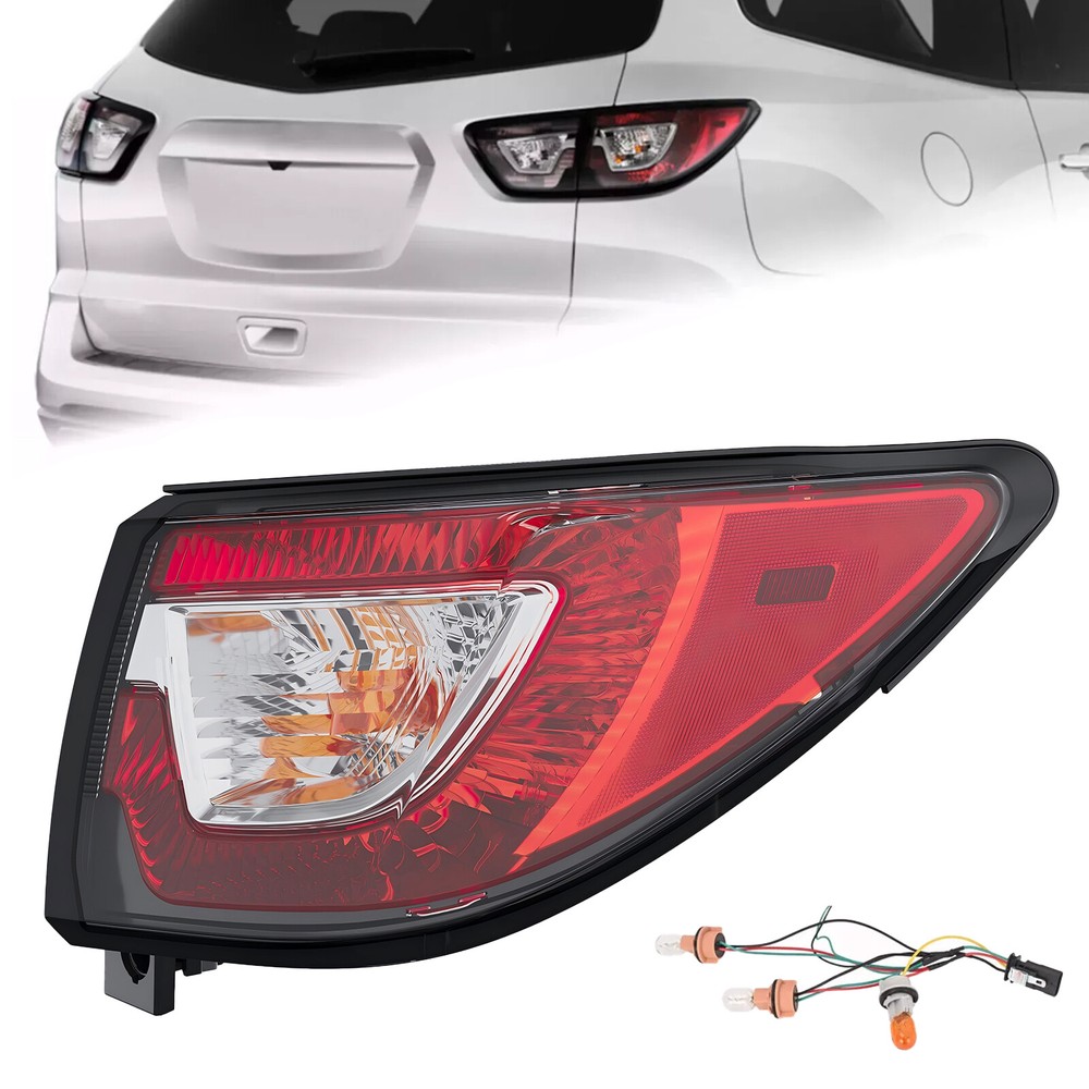 Right Passenger Side Outer Brake Lamp Tail Light For Chevy Traverse 13-17 w/Bulb