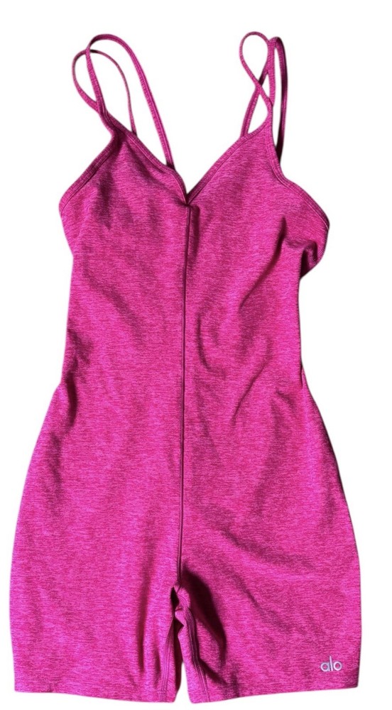 ALO YOGA ALOSOFT XXS Pink Summer Crush Romper for Gym & Fun