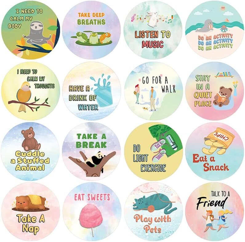 Boost Emotional Awareness with 20 Sets of 16 Regulation Stickers
