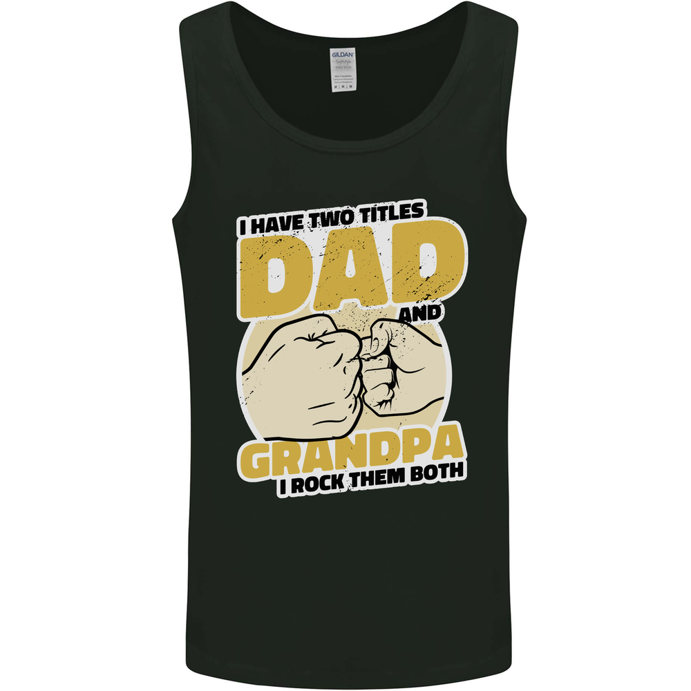 Dad & Grandpa Funny Fathers Day Grandparent Mens Vest Tank Top
