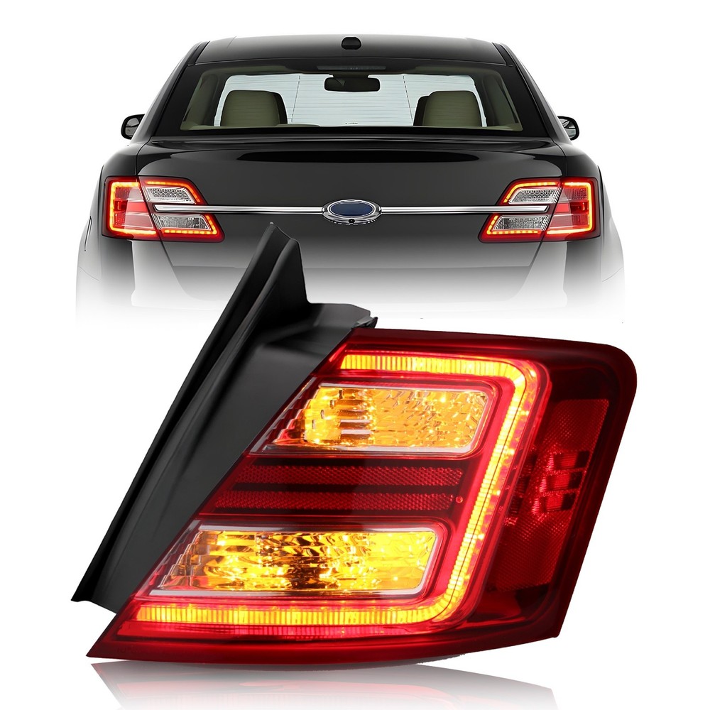 For 2013-2019 Ford Taurus LED Tail Light Rear Outer Chrome Housing Passenger