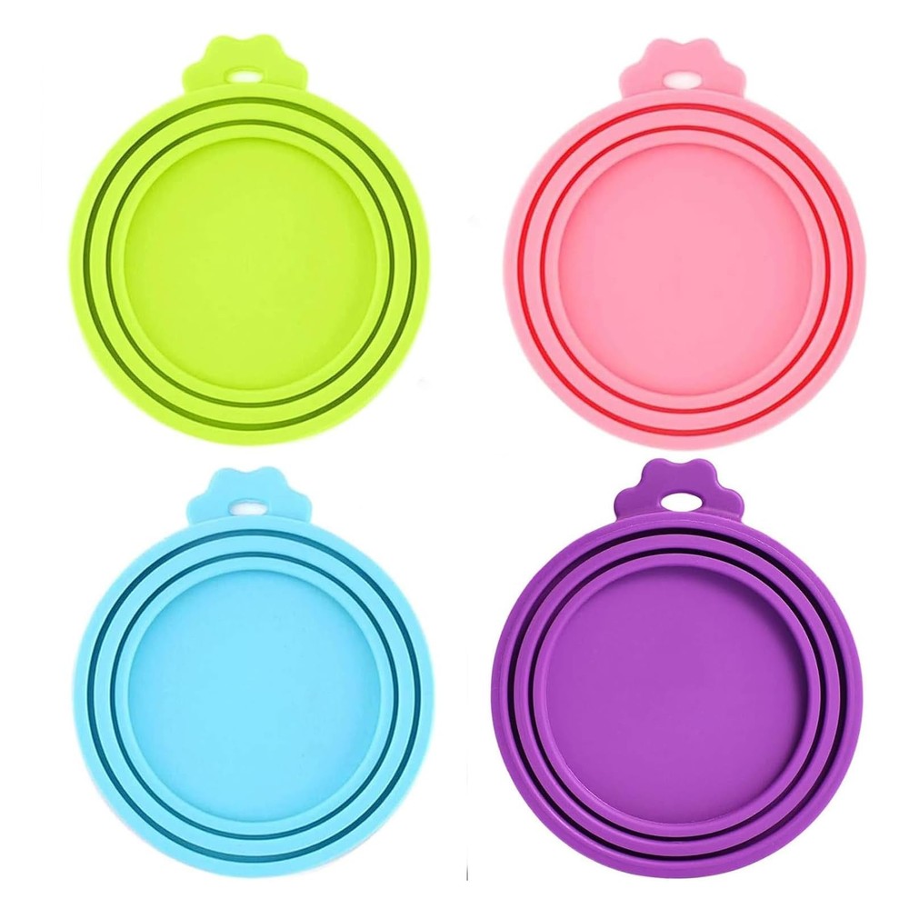 4-Pack Cat Dog Food Can Lids Pet Food Can Lids Fit Three Different Size Stand...