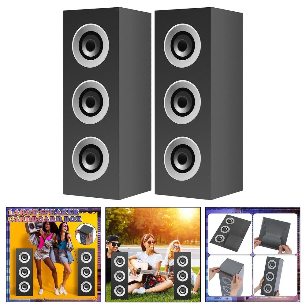 2 Pack Reusable Speaker-Shaped Party Favor Boxes - Lightweight Cardboard Table Toppers