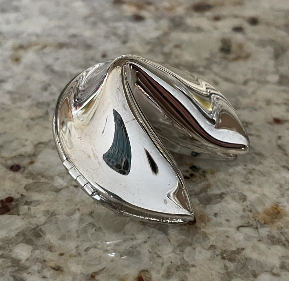 Lenox Silver Plated Fortune Cookie Good Luck Gift for Weddings Birthdays New Year-image