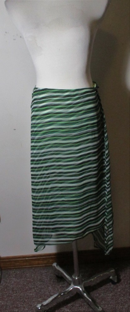 ALFANI Green 100% Silk Wrap Skirt Size 8