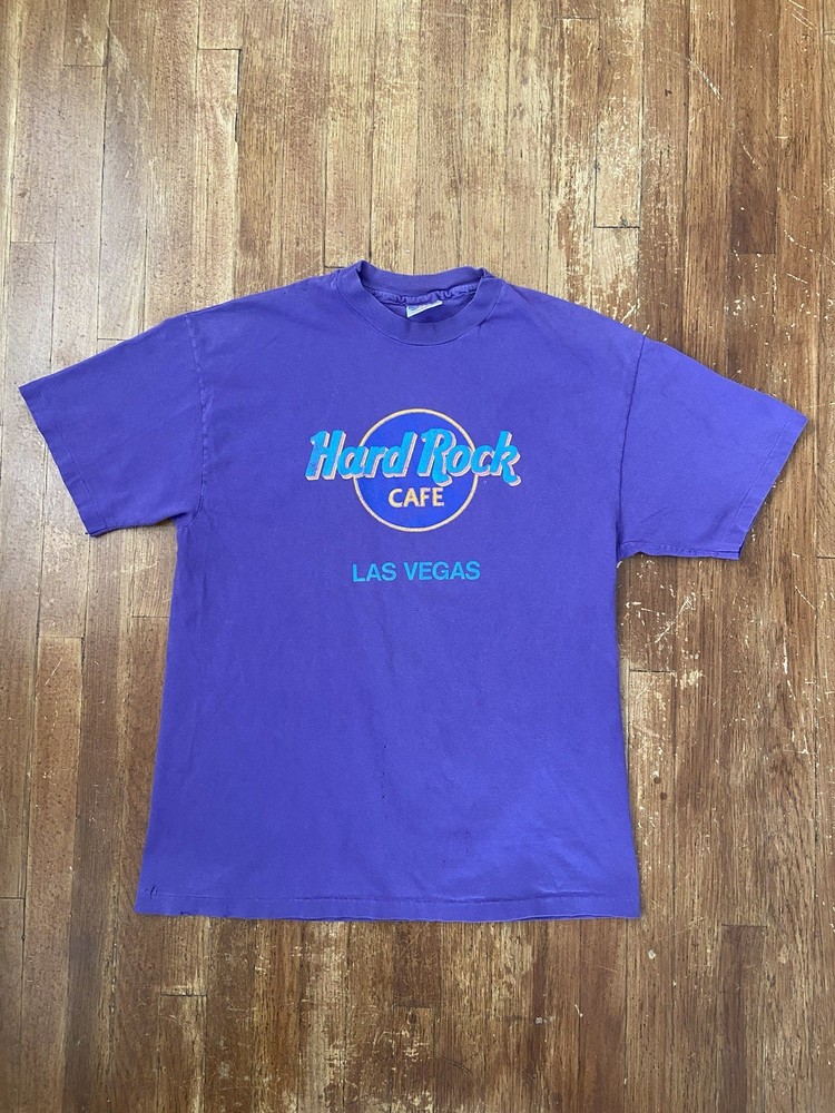 Vintage 90s Single Stitch Hard Rock Cafe Las Vegas Purple T-Shirt Large