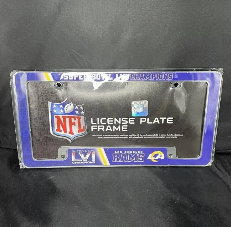 Los Angeles Rams Super Bowl LVI Champs Full Color Metal License Plate Frame NEW