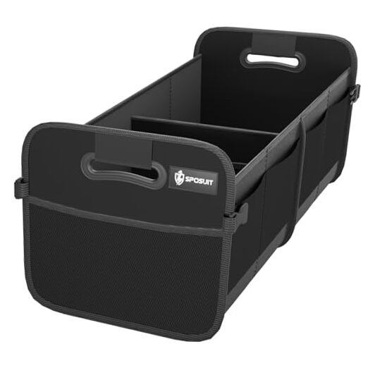 for Car - 70L Collapsible Car Storage with 11 Pockets & Trunk Organizer Black