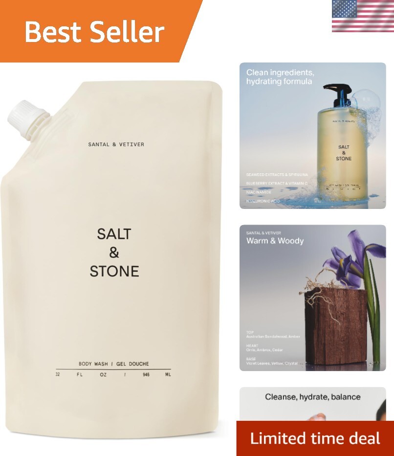 Santal Vetiver Antioxidant Body Wash Cruelty-Free 32 oz