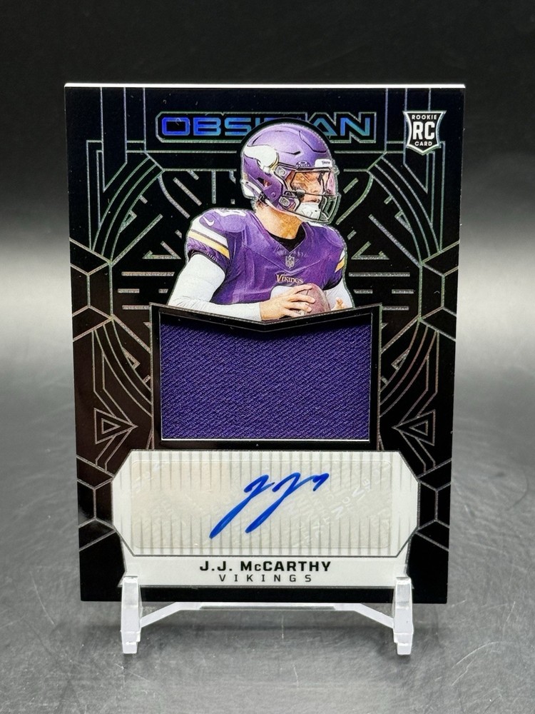 2024 Panini Obsidian Rookie Patch Auto JJ MCCARTHY RC 151/299 MN VIKINGS 🔥