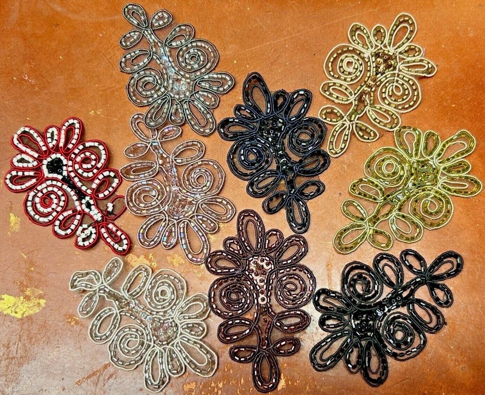 soutache applique hand sewn 2.25x3.75