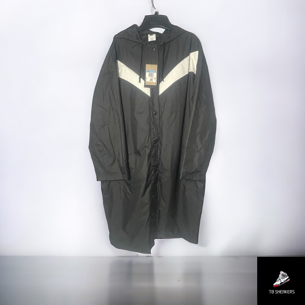 Nike Trench Coat Women's Black/White Size M DV5244-010 Rare
