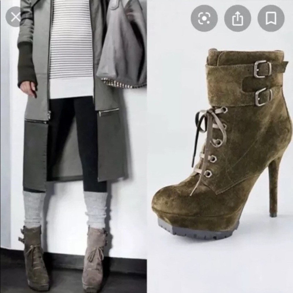 Sam Edelman Olive Lace-Up Heeled Combat Boots Women’s Size 9 USA