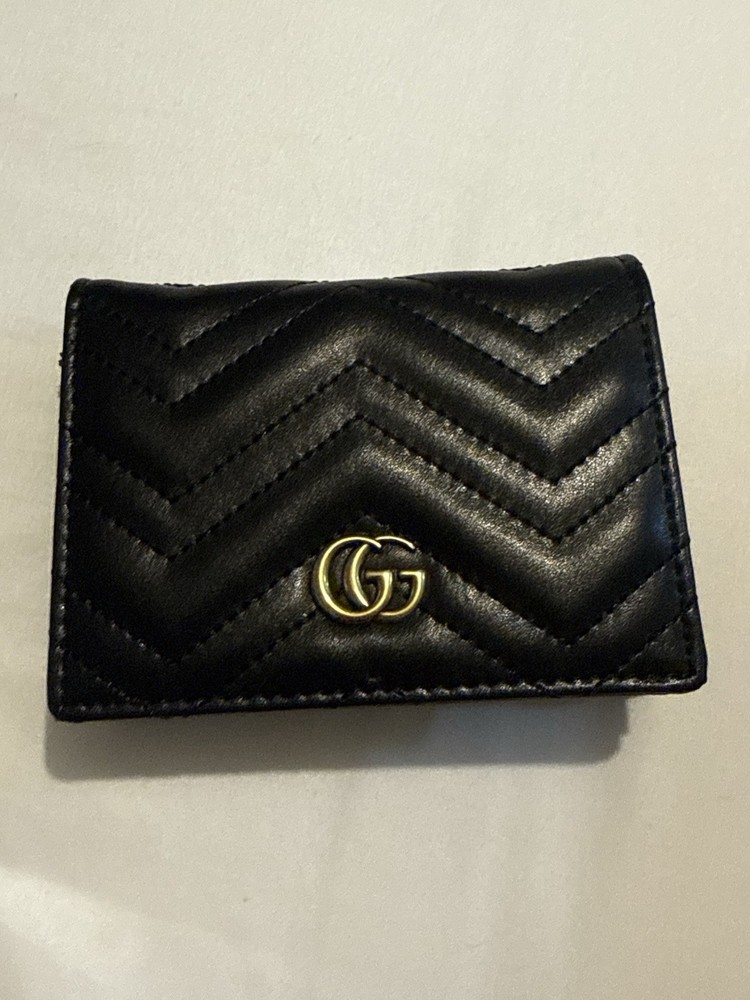 Marmont Taupe Gucci Card Holder GG Small Women's Wallet