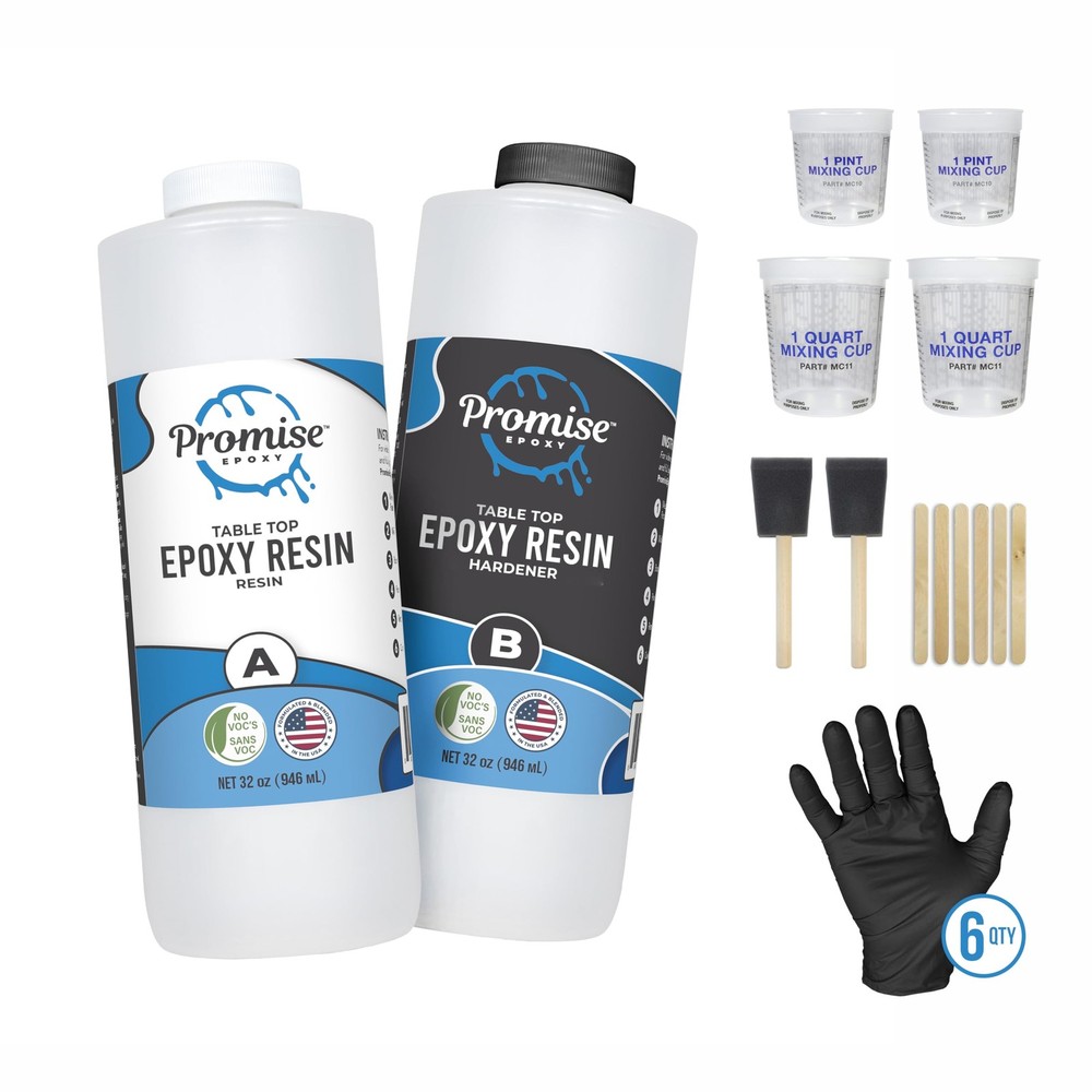64 oz Table Top Epoxy Resin Kit with Clear Hardener for DIY Projects