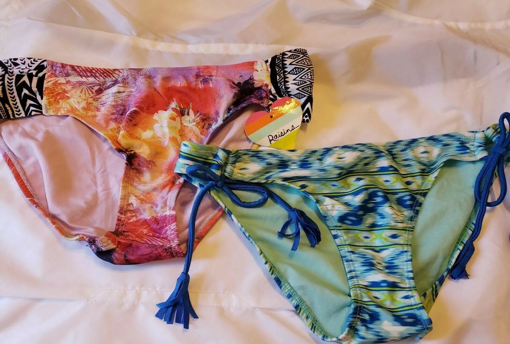 P3 NWT Lot of 2 Macy's Bikini Bottom Raisins  Size Med CLEARANCE SALE MSRP $76-image