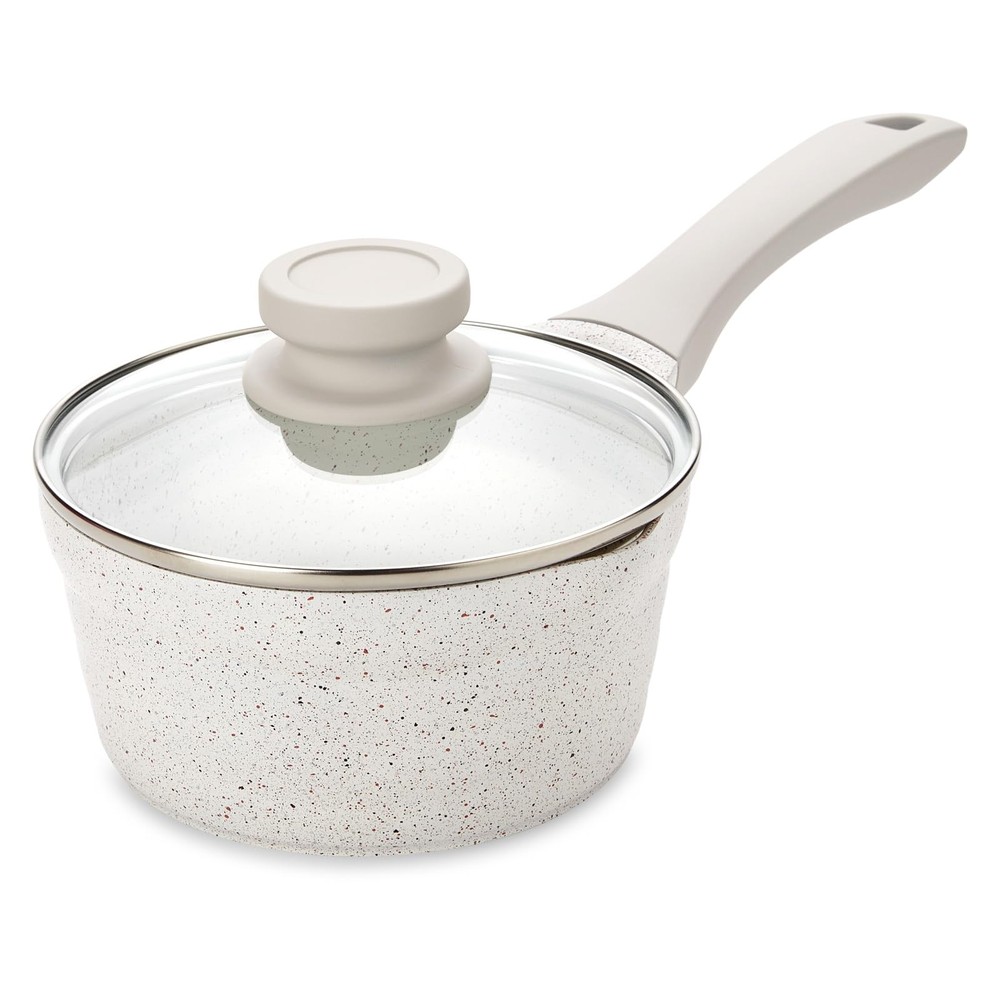 Ceramic Nonstick 2.7QT Sauce Pan with Glass Lid for Healthy Cooking