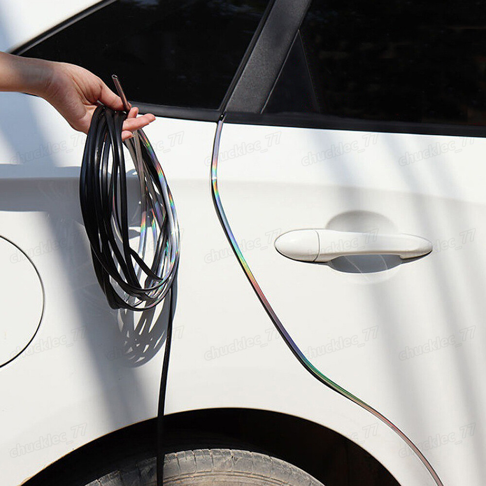 5m Car Door Edge Scratch Protector Laser Silver Moulding Trim Strip Accessories