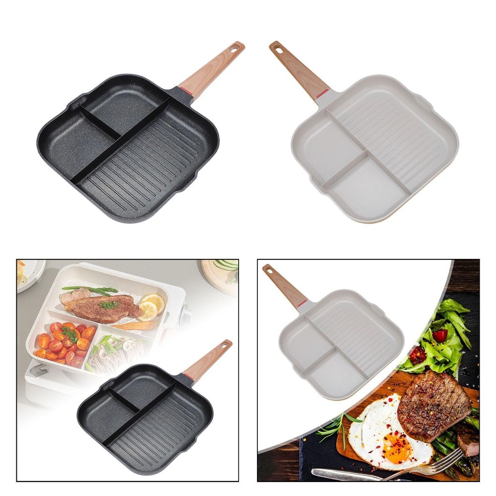 Kitchen Divided Grill Pan Breakfast Frying Pan for Frying Cooking Steak
