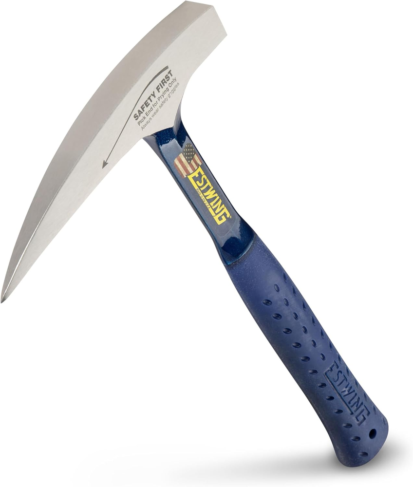 Rock Pick - 22 Oz Geology Hammer with Pointed Tip & Shock Reduction Grip - E3-22