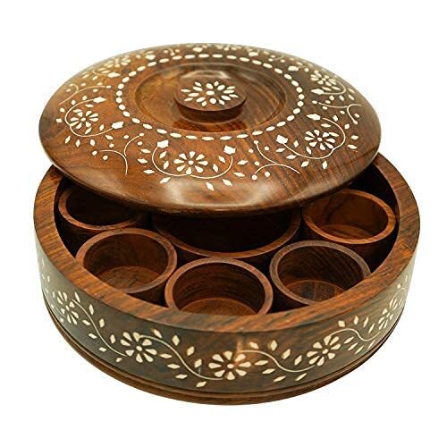 Beautiful design Wooden Spice Box with Spoon