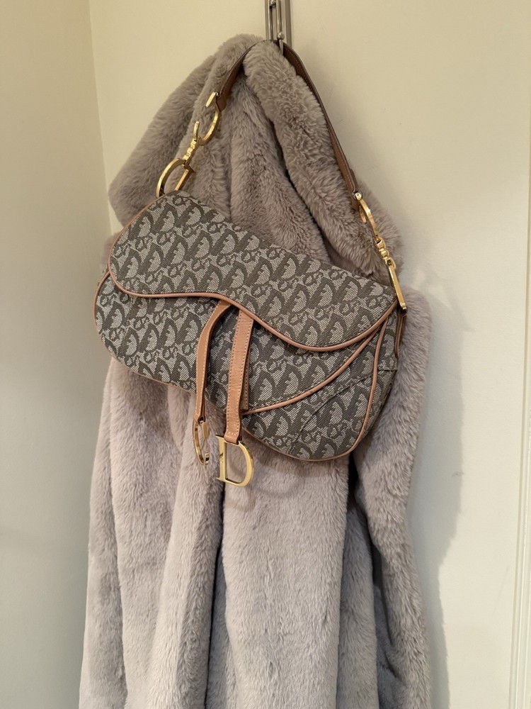 Vintage Dior Saddle Bag in Brown with Gold Accents ✨