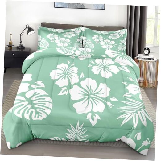 Comforter Set Size, Hibiscus Surf Floral Soft 2 Pcs Twin Hawaii Hibiscus Floral