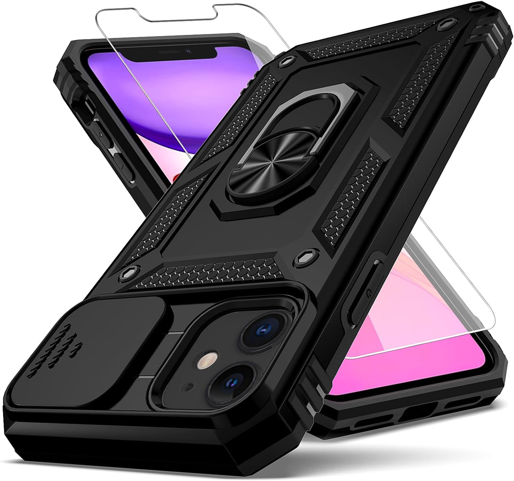 For Iphone 11 Case,With Camera Lens Cover HD Screen Protector,[Military Grade] R