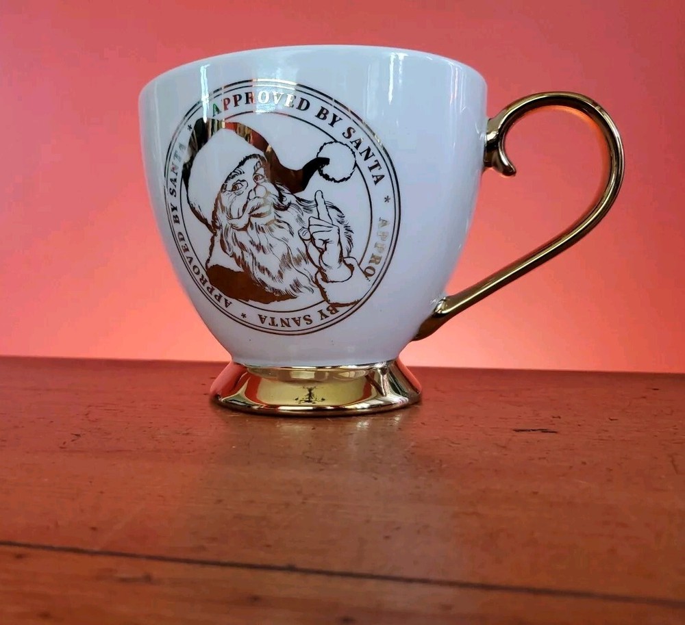 Santa-Approved 16oz Gold Christmas Mug Holiday Themed