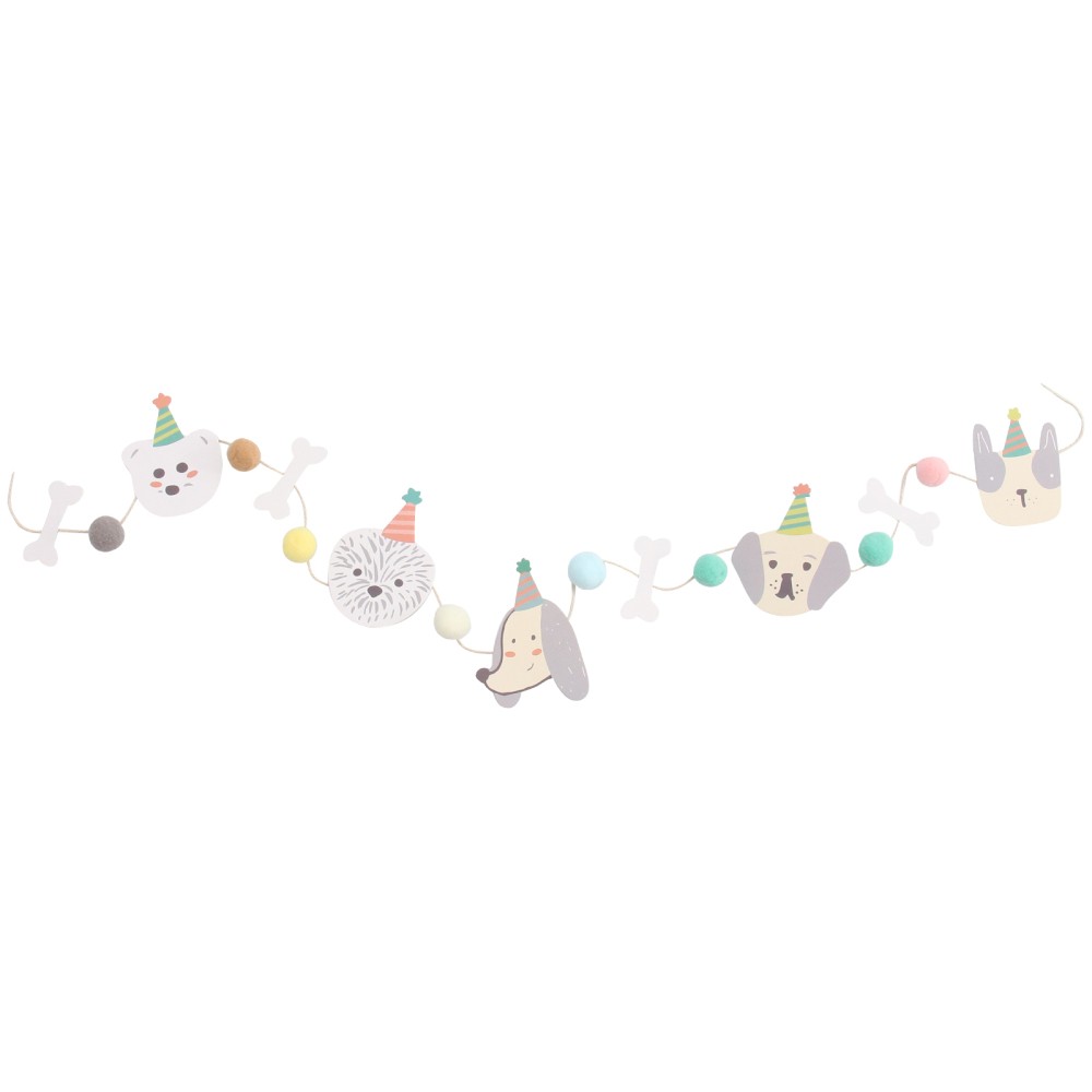 Dog Themed Party Banner Happy Birthday Bunting Decorations Banquet