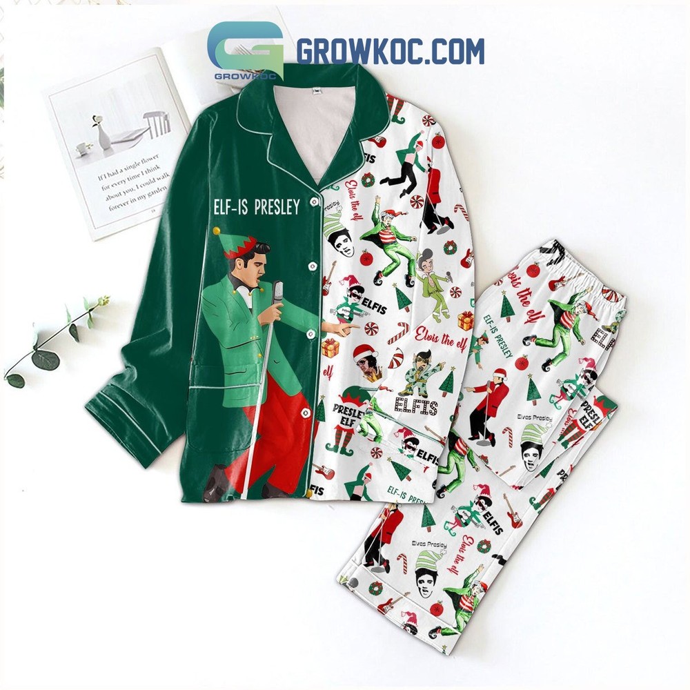 Elvis Presley Christmas Elf Pajama Set for Holiday Fun