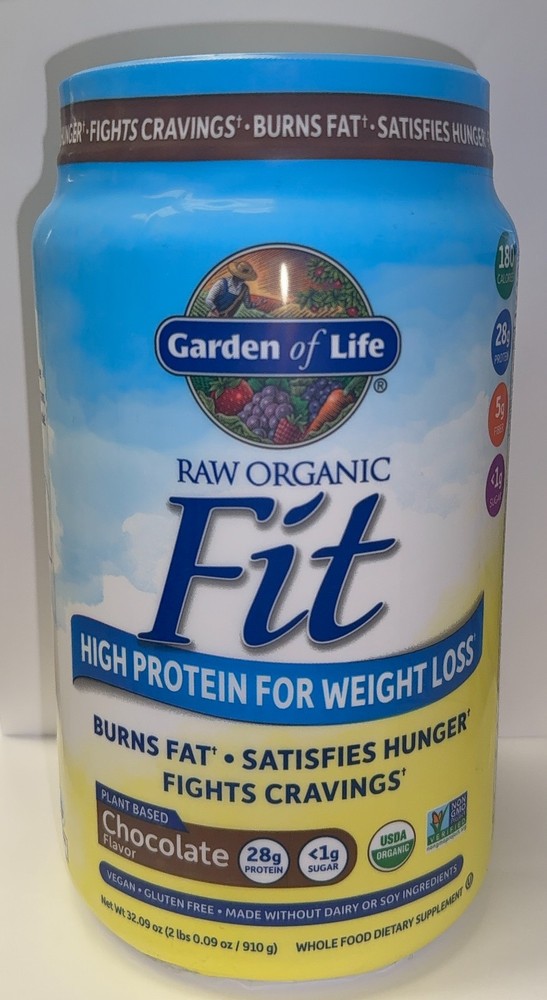 Garden of Life 102747 Raw Organic Fit Double Size Chocolate Powder - 32.5oz (2lbs/922g)