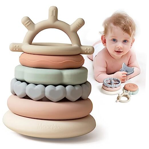 Stacks of Circles Soft Teething Toy | Educational Learning Baby Toy |