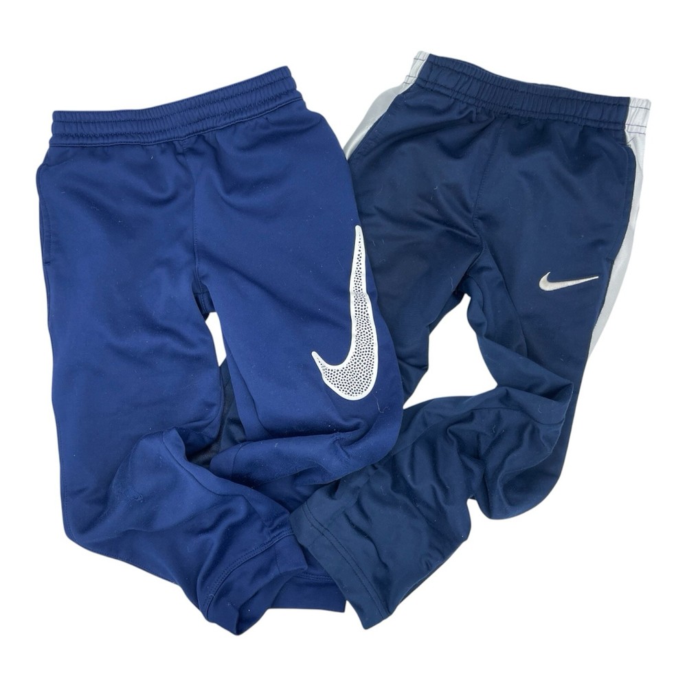 Nike Dri Fit Blue Athletic Track Pants Boys Size 6 Set of 2-Pair Logo