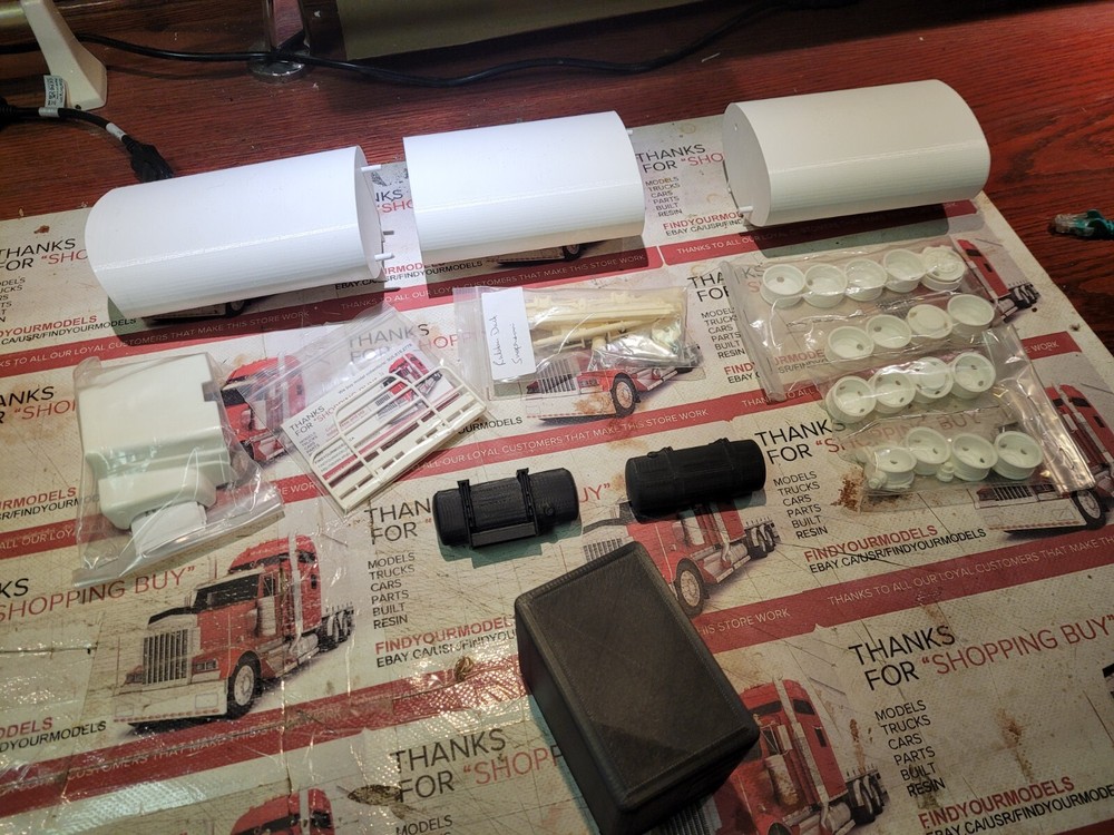 model trucks 3d printed 1/25 scale Convoy Rubber Duck  trailer just the 3 parts