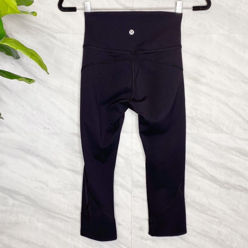 Lulmon High Waist Black Cropped Leggings Size 4