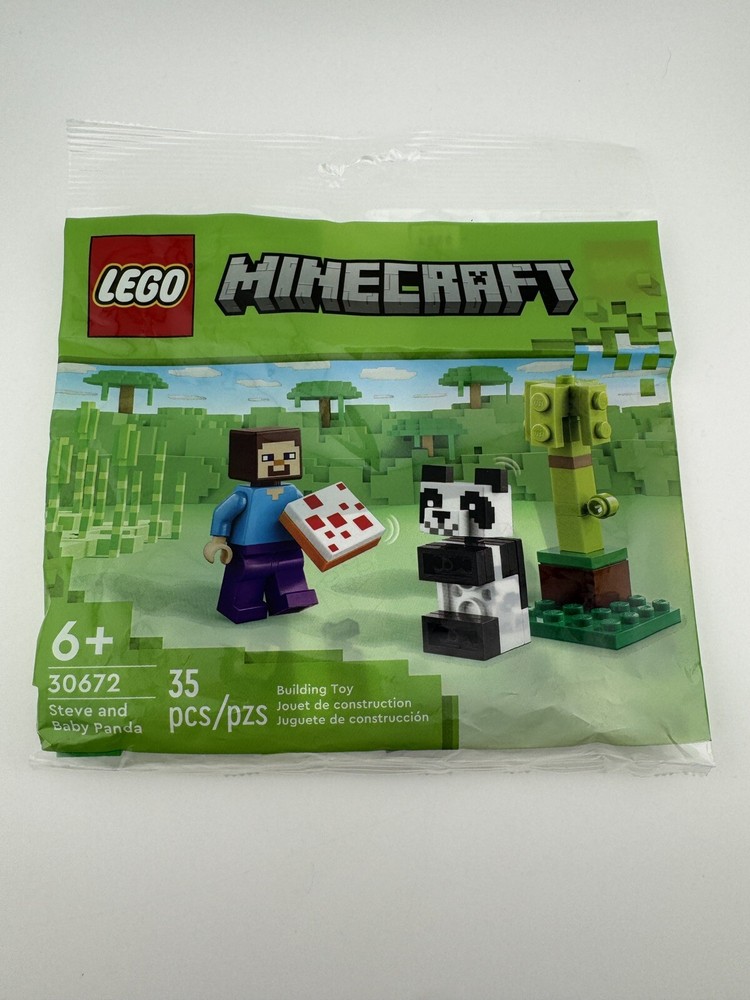 LEGO Minecraft Steve and Baby Panda 30672 New Building Set