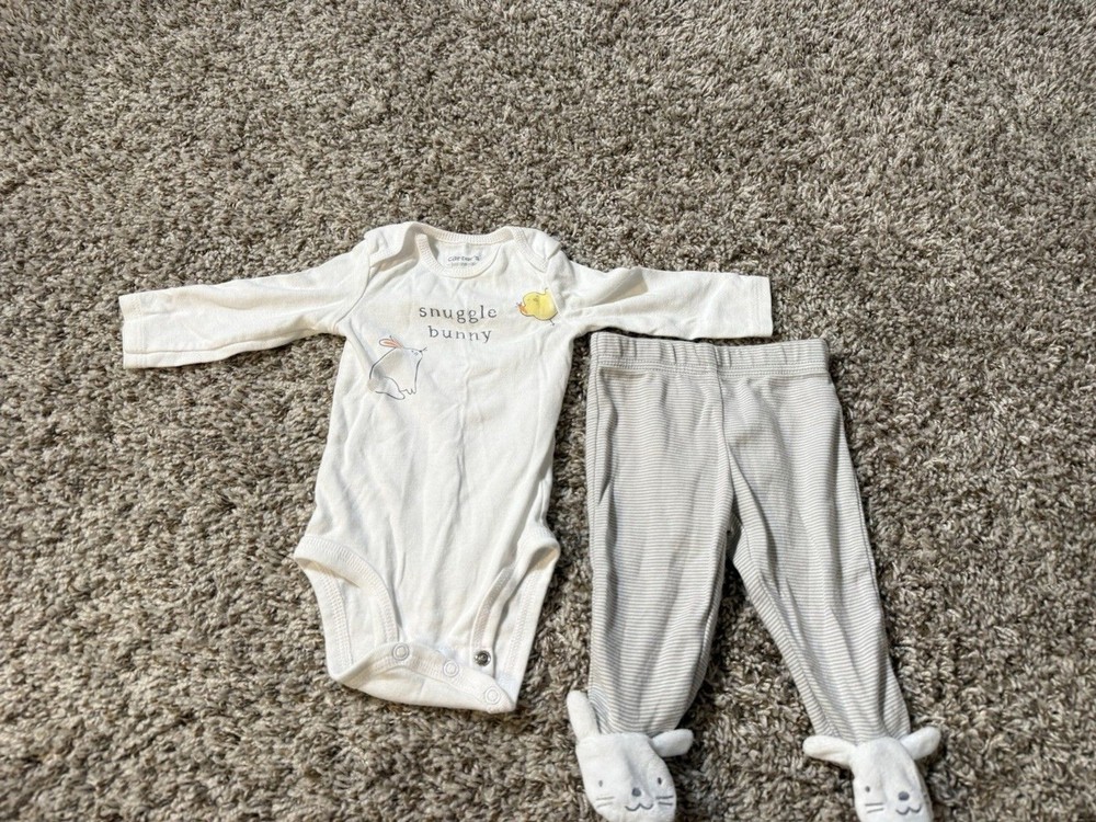 Carter’s Baby Easter Outfit Bunny Bodysuit & Footed Pants Set 3M
