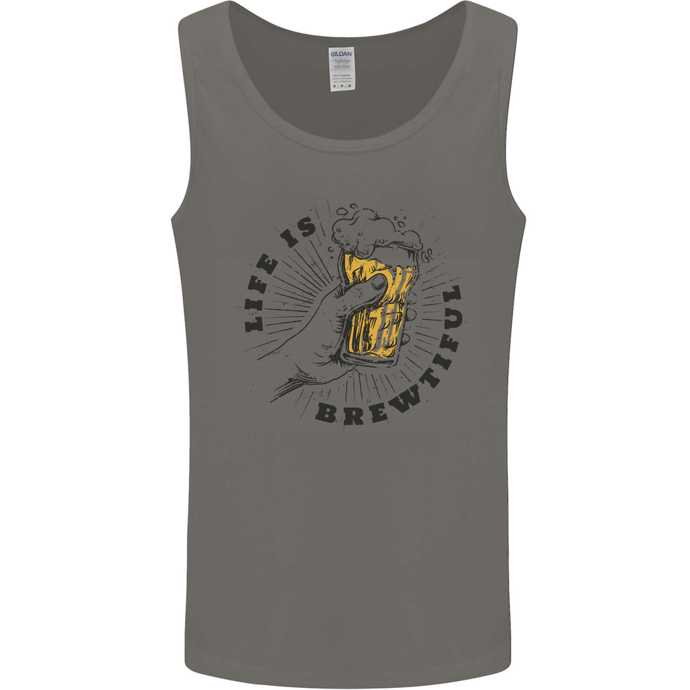 Life is Brewtiful Beer Alcohol Larger Mens Vest Tank Top