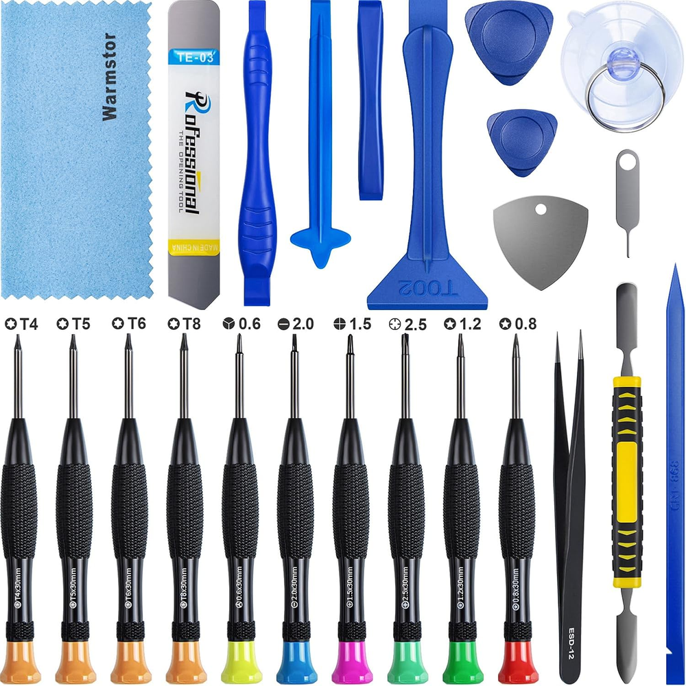 24 Pieces Premium Opening Pry Tool Screwdriver Set Repair Kit for Fix Apple