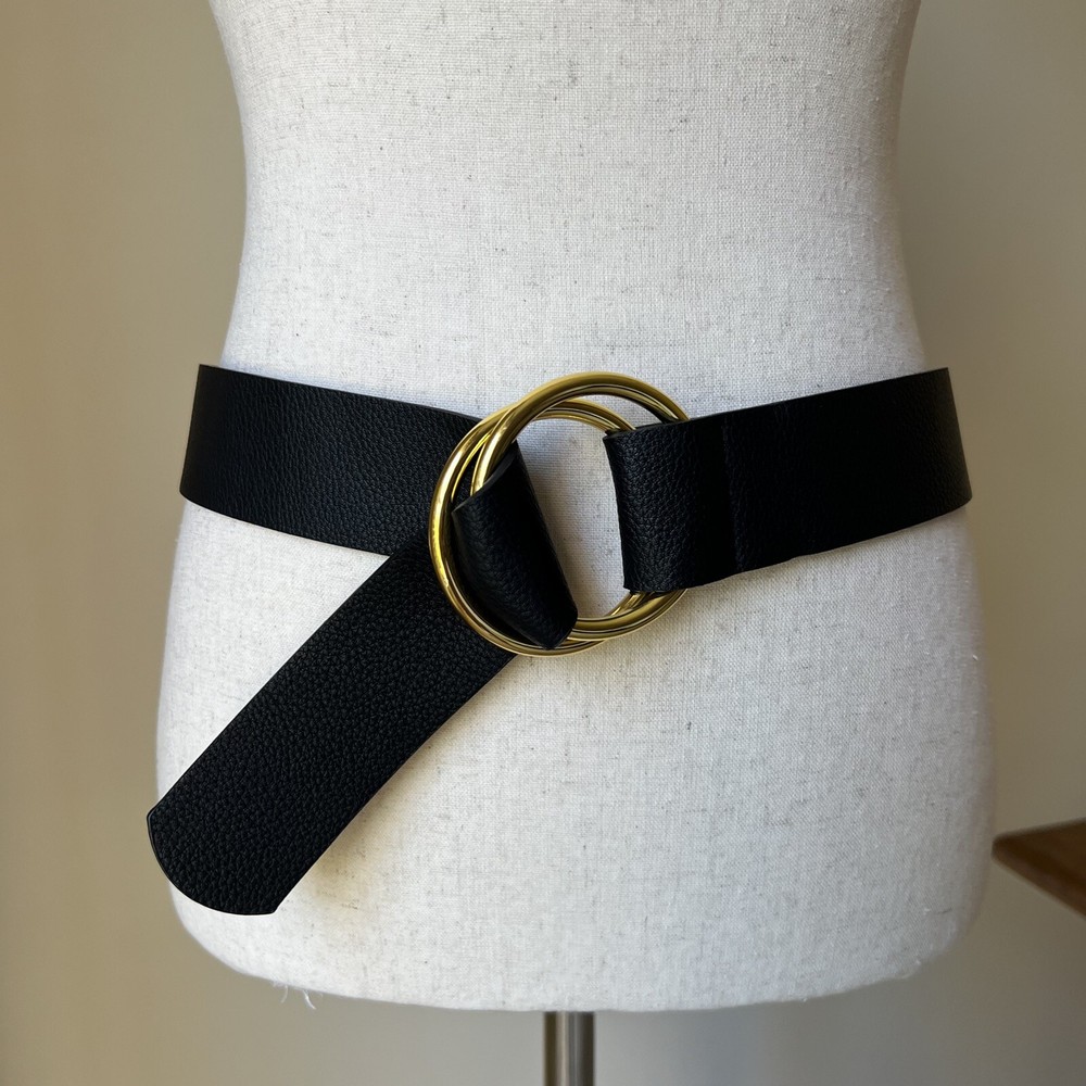 B-Low The Belt Womens Black Pebbled Tumble Vegan Wrap Belt Exclusive L/XL Boho