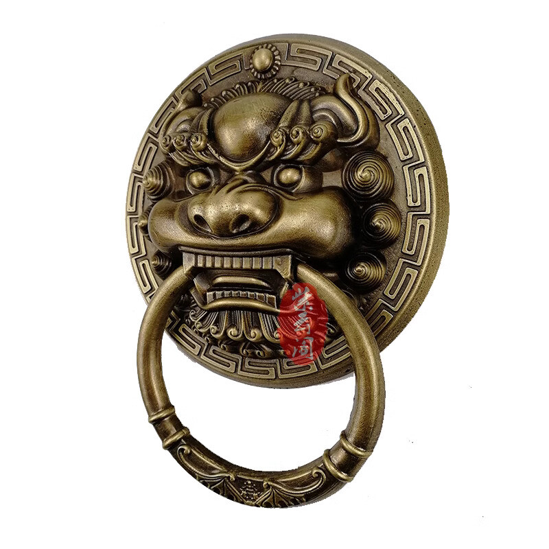 1PC Door Handle Lion Head Tiger Head Qilin Door Ring Copper Pull Ring Copper