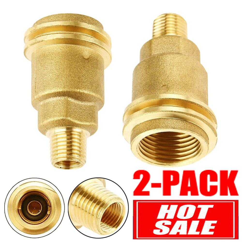2 Solid Brass QCC1 Nut Propane Gas Fitting Adapter 1/4