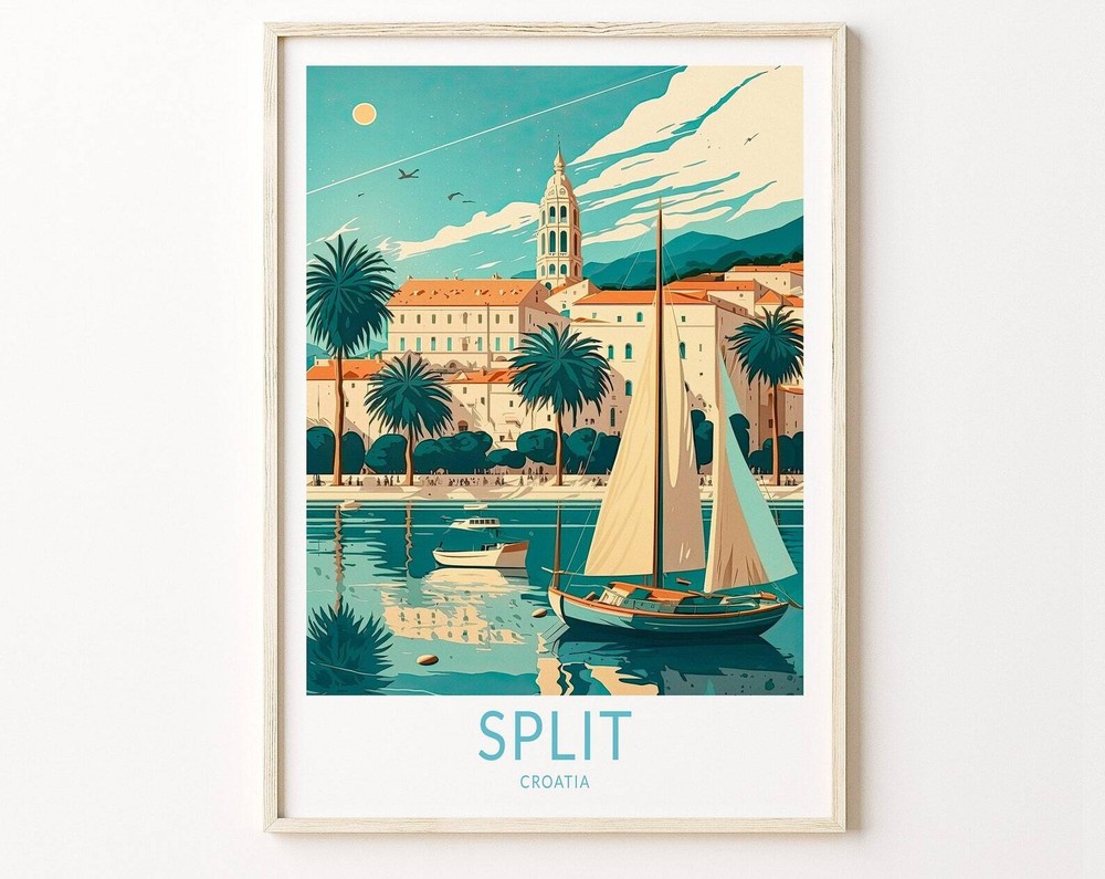Split Croatia Travel Poster Wall Art Print for Home Decor