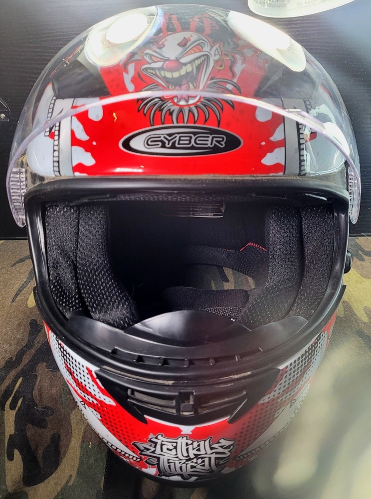 Cyber US-39 Killer Clown Full Face Helmet Large 59-60cm Lethal Threat Design-image