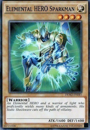 Elemental HERO Sparkman Common Moderately Played DEM2-EN011 Unlimited Edition