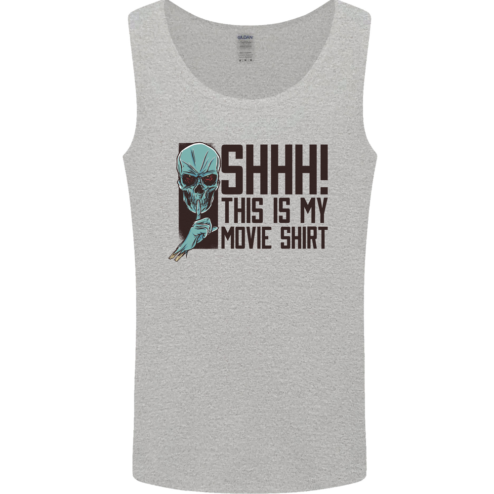 SHHH This Is My Movie T-Shirt Skull Horror Mens Vest Tank Top