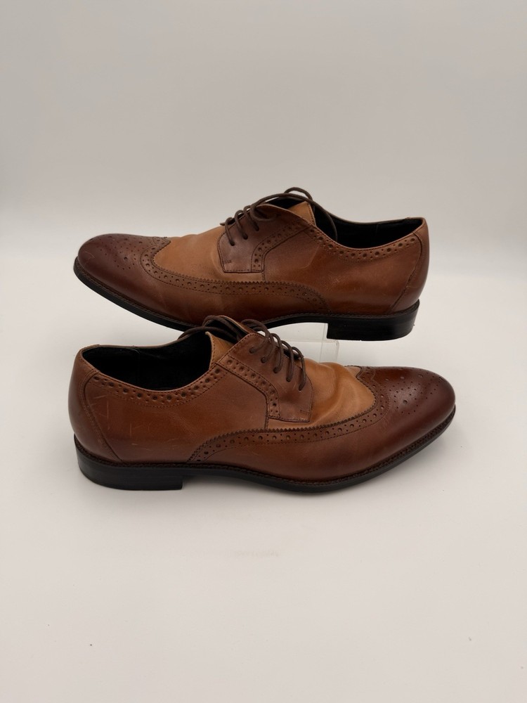 Stacy Adams Wingtip Oxford Mens Brown Business Dress Shoe Lace Up 12 Leather