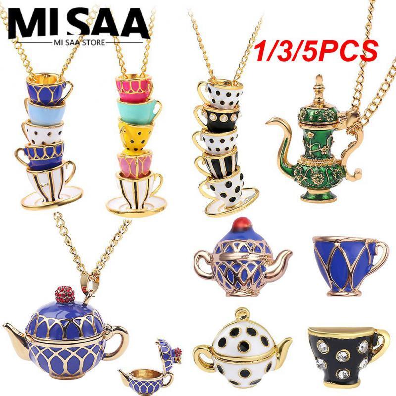 1/3/5PCS Necklace Sweater Chain Enamel Glaze Bohemian Colorful Jewelry Earrings