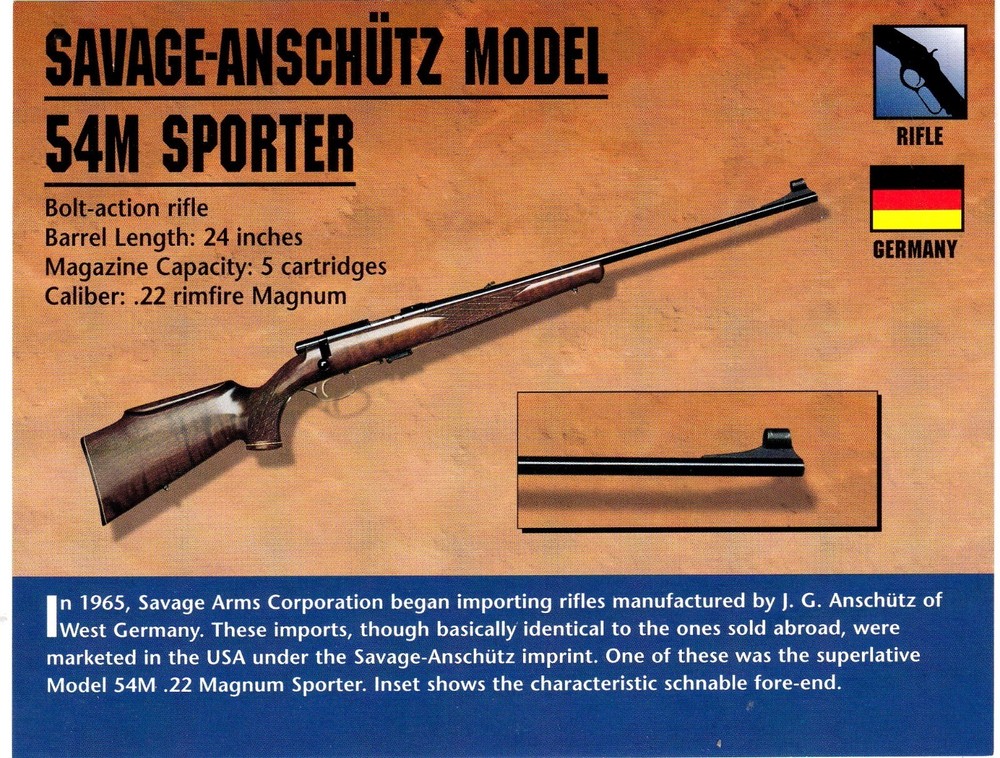 Savage Anschutz Model 54M Sporter Rifle Classic Firearms Photo Card u
